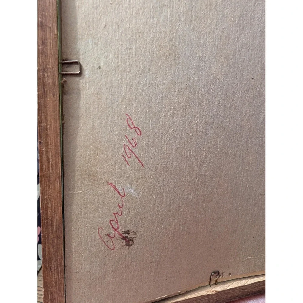 1968 Vintage‎ arabesc ballerina hand-stitched on linen frames